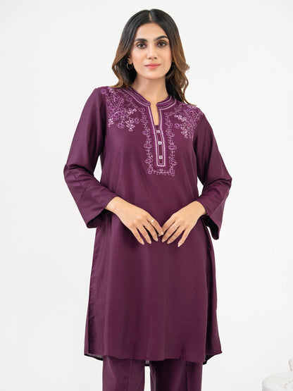 2 Piece Viscose Suit-Embroidered (Pret)