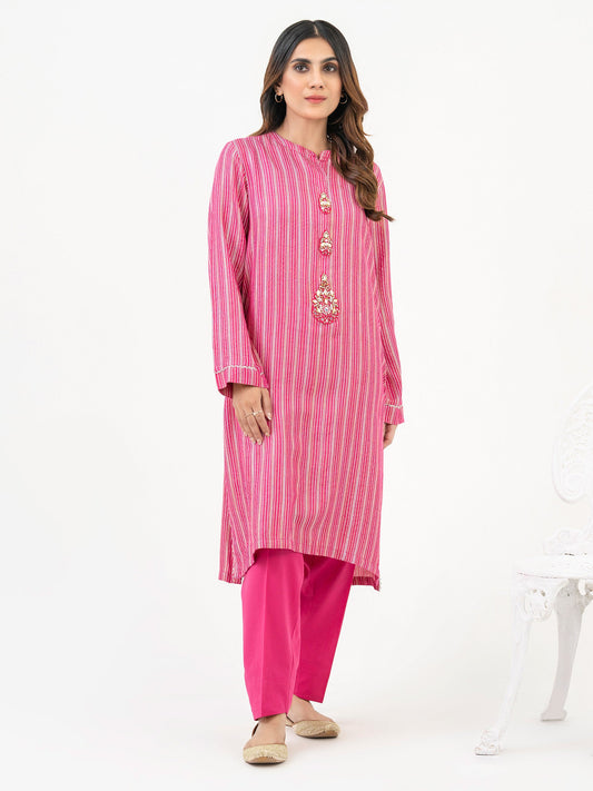 2 Piece Yarn Dyed Suit-Embroidered (Pret)