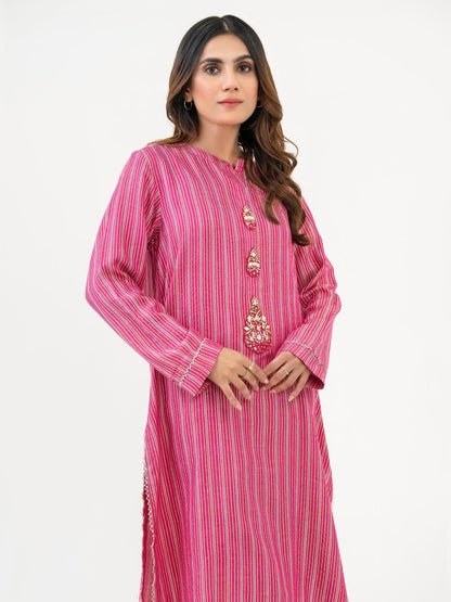 2 Piece Yarn Dyed Suit-Embroidered (Pret)