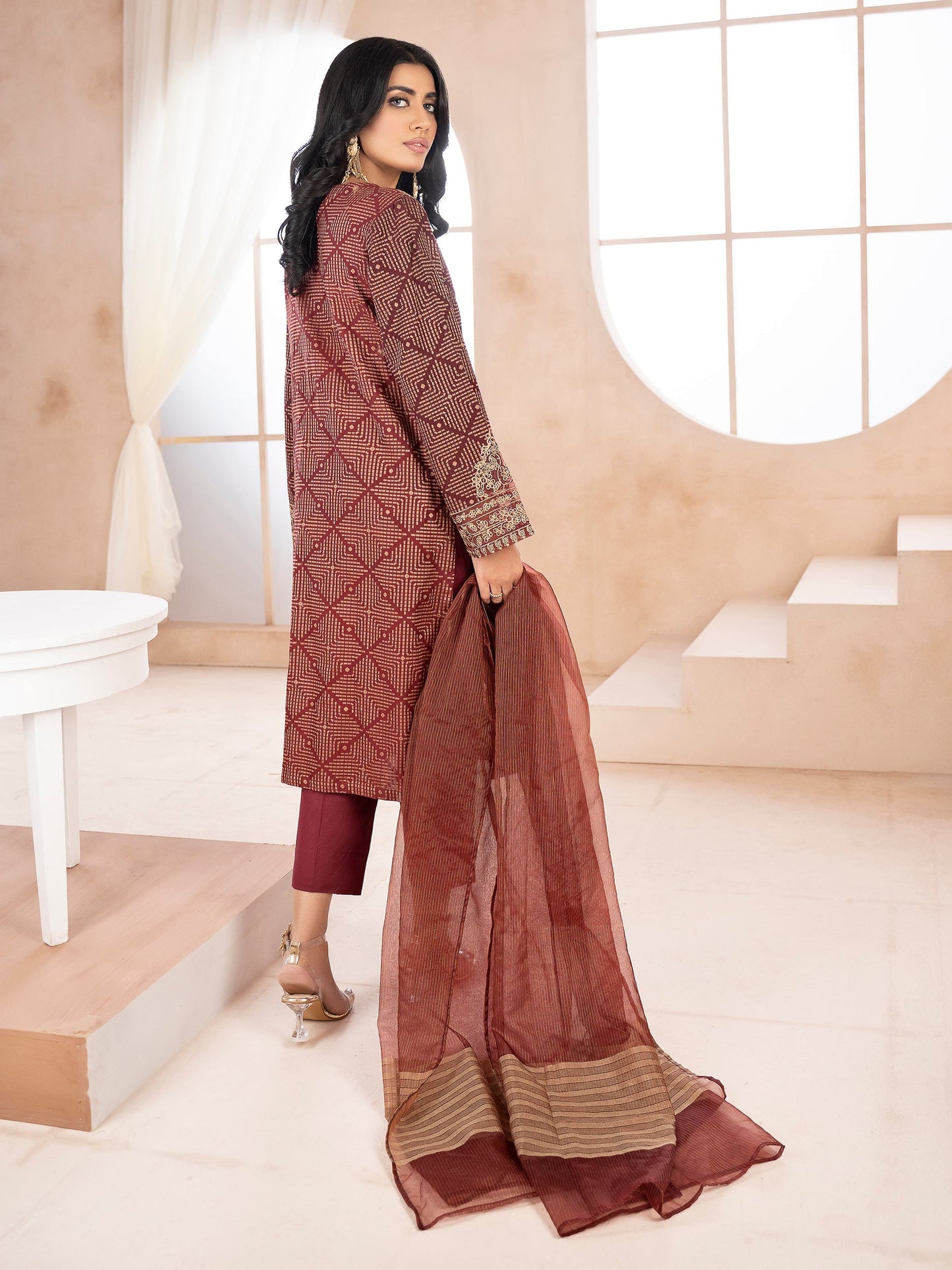 Limelight - 2 Piece Jacquard Suit-Unstitched Embroidered