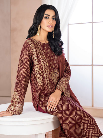 Limelight - 2 Piece Jacquard Suit-Unstitched Embroidered