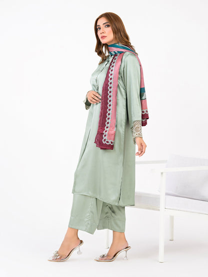 Limelight - 3 Piece Silk Suit-Embroidered(Pret)