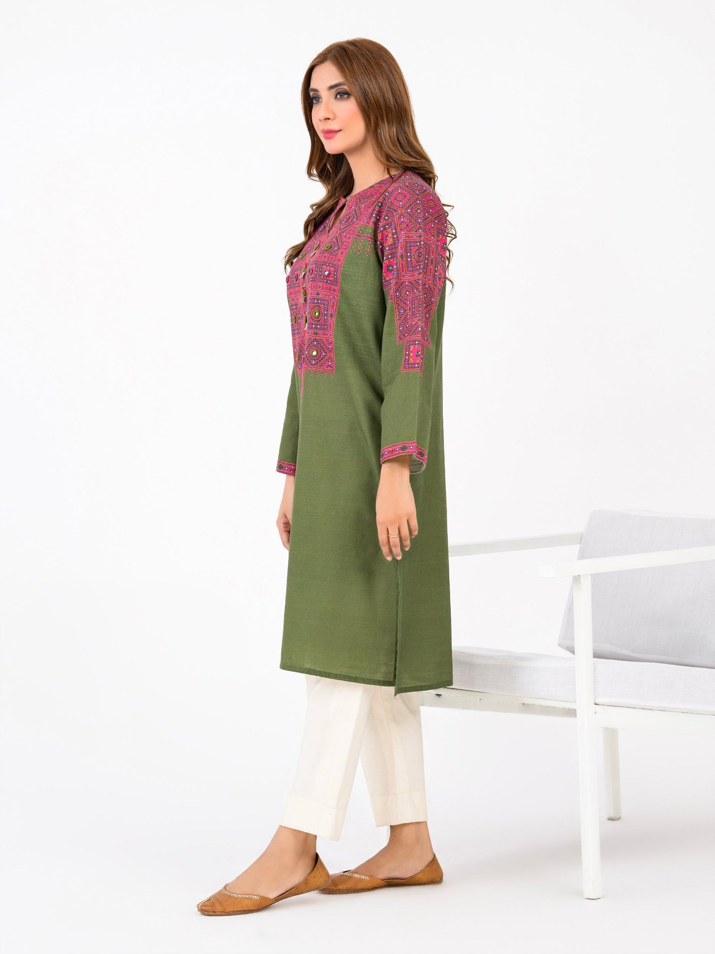 Khaddar Shirt-Embroidered(Pret)