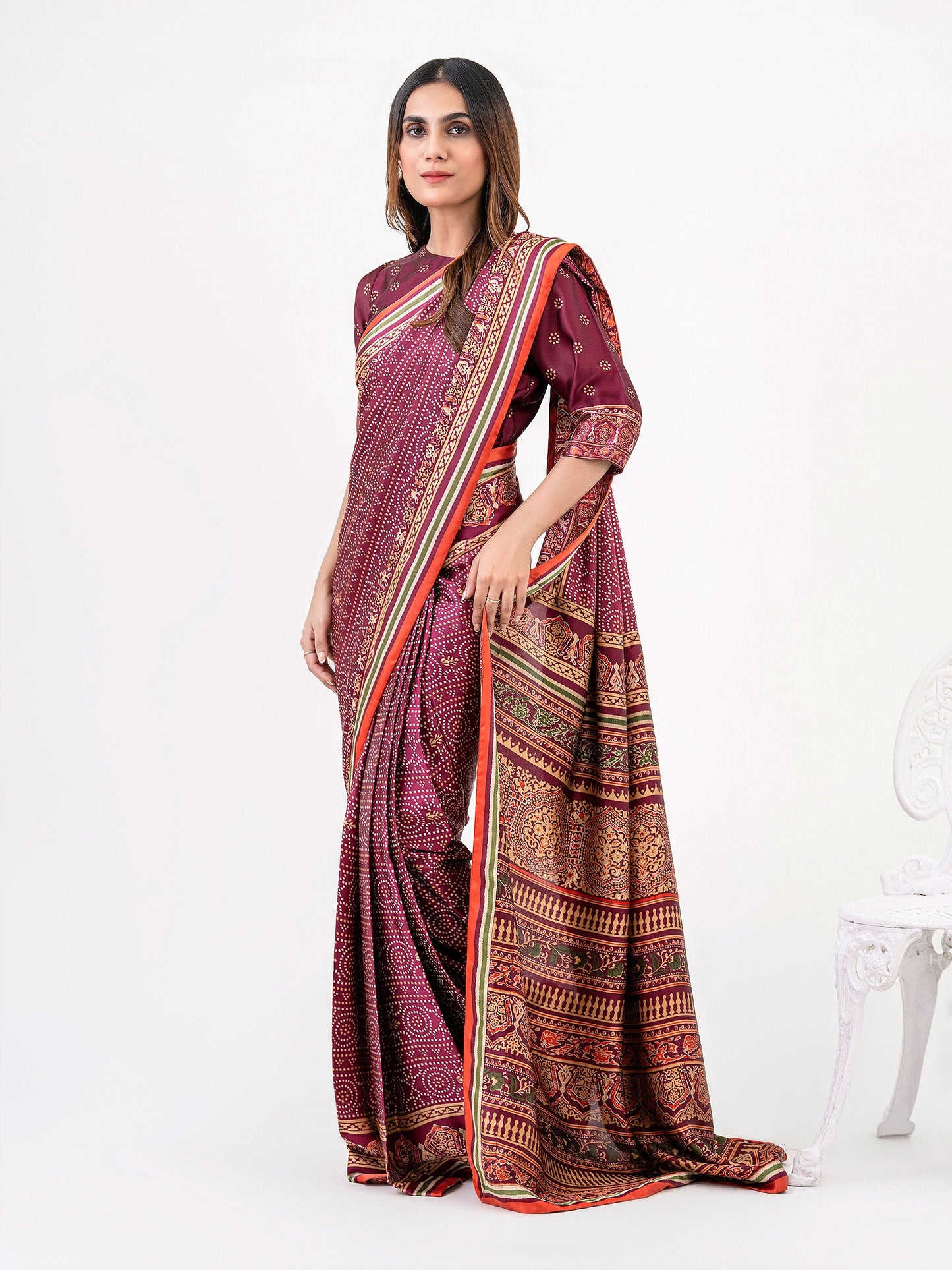 2 Piece Silk Saree-Printed (Pret)