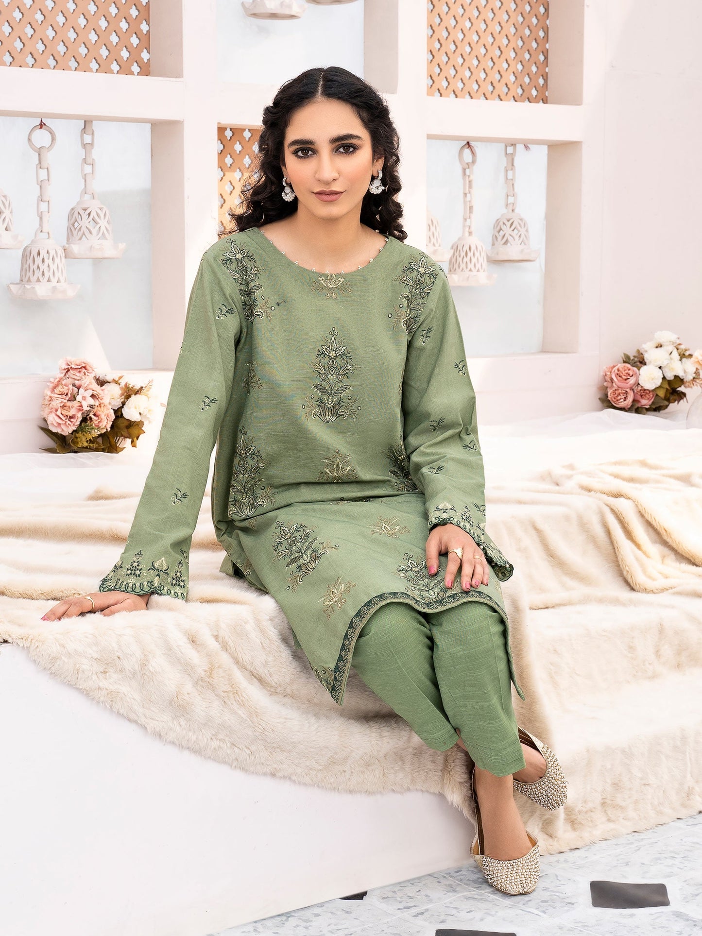 2 Piece Embroidered Khaddar Suit