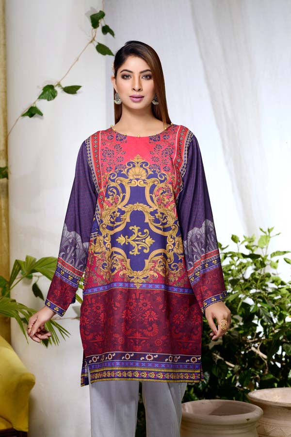 Adan's Libas - Eleganza - Digital Printed Unstitch Lawn Kurti