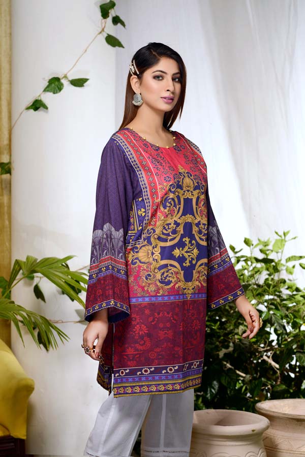 Adan's Libas - Eleganza - Digital Printed Unstitch Lawn Kurti