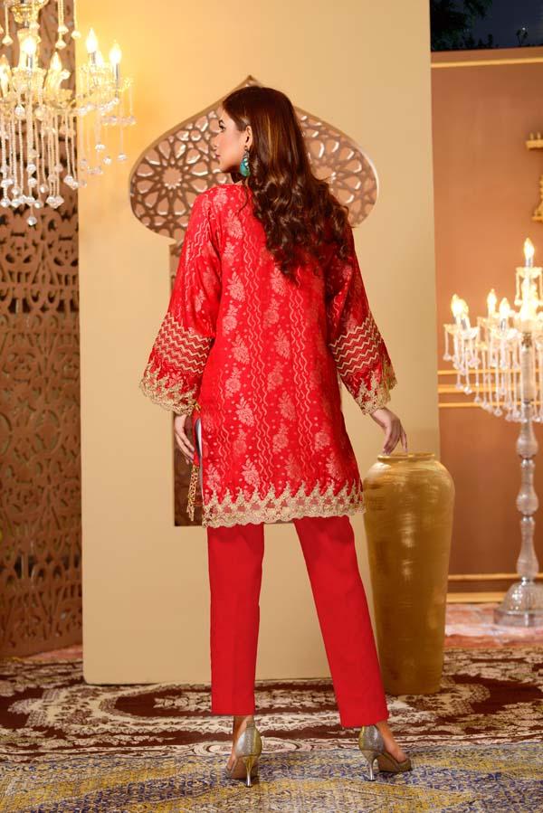 Adan's Libas - Cherry Blossom - Embroidered Jacquard Shirt