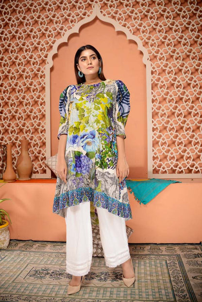 Adan's Libas - Citrus - Digital Mesuri Lawn Unstitch Shirt