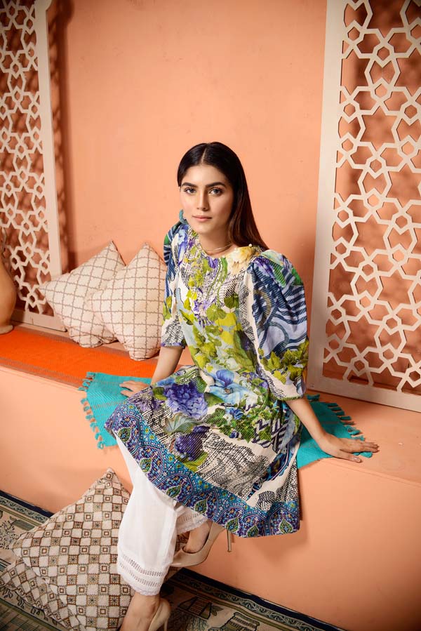 Adan's Libas - Citrus - Digital Mesuri Lawn Unstitch Shirt