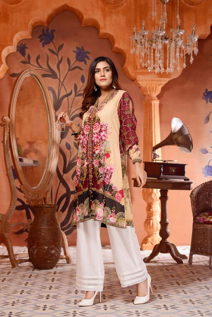 Adan's Libas - Cinnabar - Digital Mesuri Lawn Unstitch Shirt