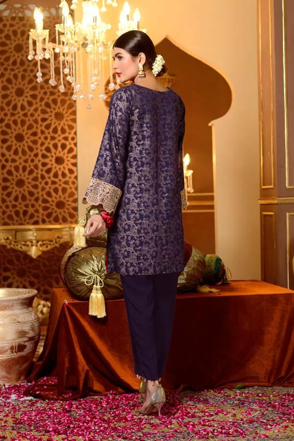 Adan's Libas - Charoite - Embroidered Jacquard Shirt