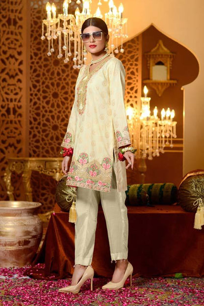 Adan's Libas - Delight - Embroidered Jacquard Shirt