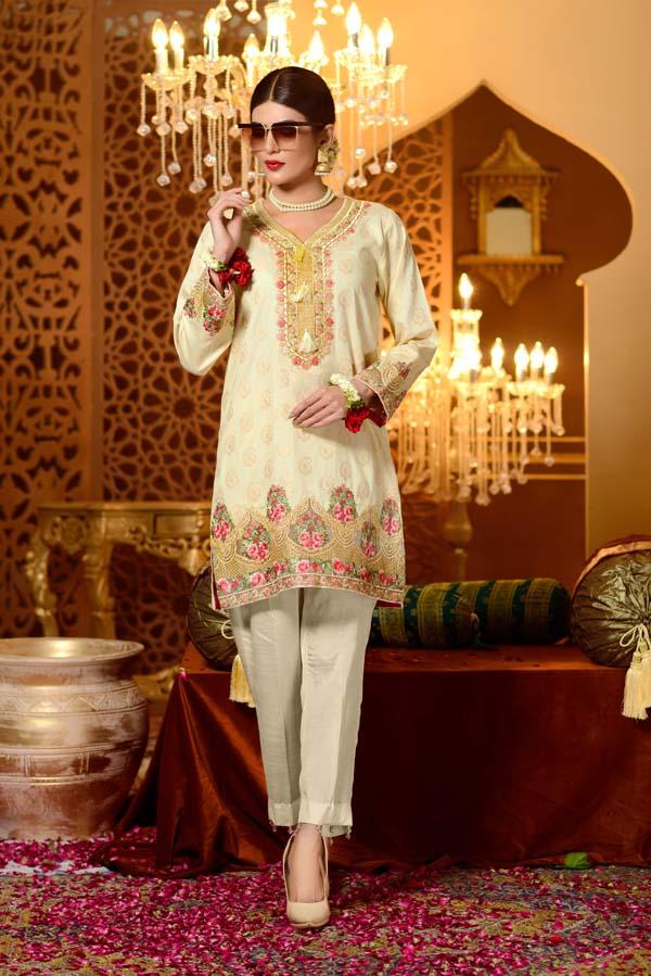 Adan's Libas - Delight - Embroidered Jacquard Shirt