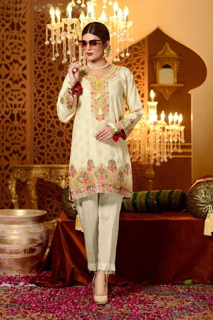 Adan's Libas - Delight - Embroidered Jacquard Shirt
