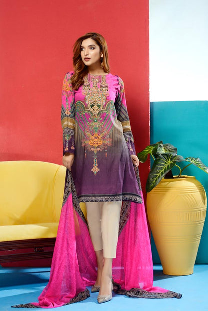 Adan's Libas - Cleo - Digital Printed and Embroidered Lawn