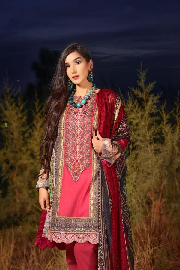 Adan's Libas - CHERRY PUNCH - DIGITAL EMBROIDERED LAWN