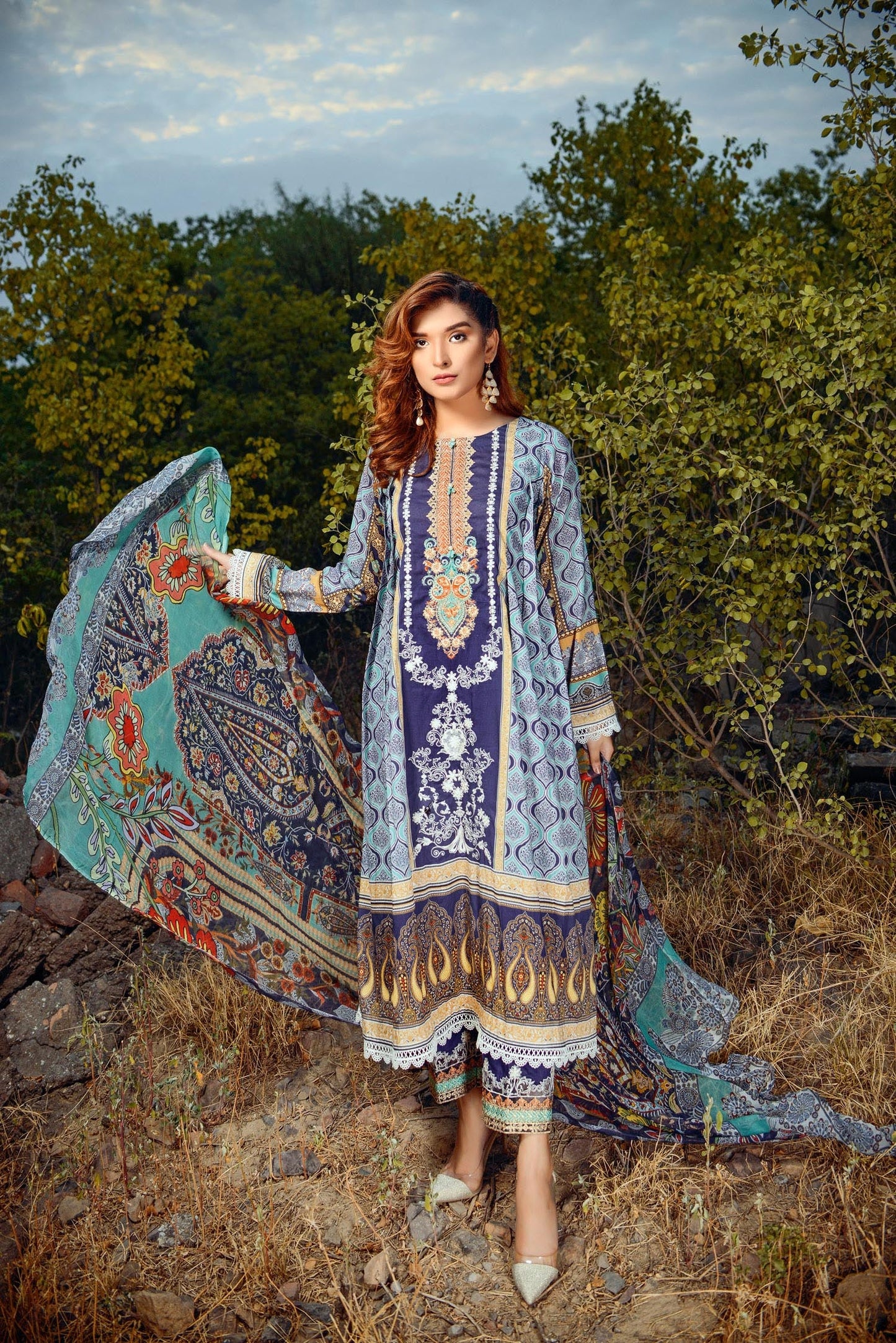 Adan's Libas - Elain - Digital Printed and Embroidered Lawn 3PC