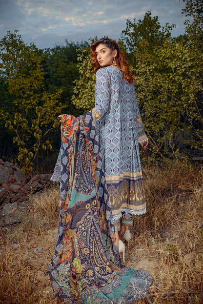 Adan's Libas - Elain - Digital Printed and Embroidered Lawn 3PC