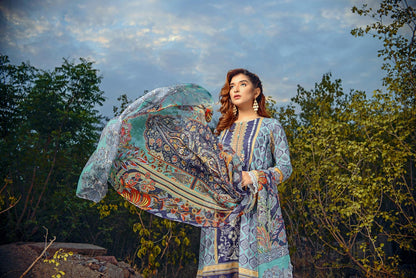 Adan's Libas - Elain - Digital Printed and Embroidered Lawn 3PC