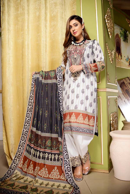 Adan's Libas - CLOVER – DIGITAL EMBROIDERED LAWN 3 PIECE (UNSTITCH)
