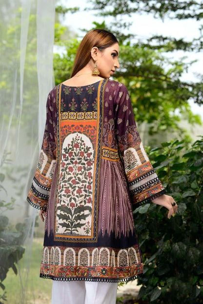 Adan's Libas - Cocoa Bean - Digital Printed Unstitch Lawn Kurti