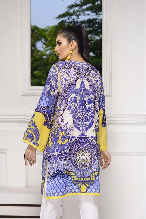 Adan's Libas - Cold Purple - Digital Embroidered Stitched Lawn Kurti
