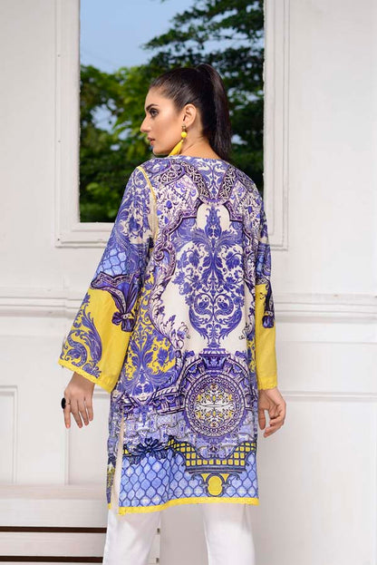 Adan's Libas - Cold Purple - Digital Embroidered Stitched Lawn Kurti