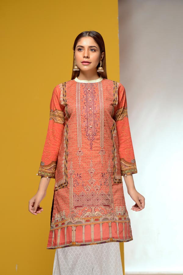 Adan's Libas - Citrine - Embroidered Lawn Stitch Shirt