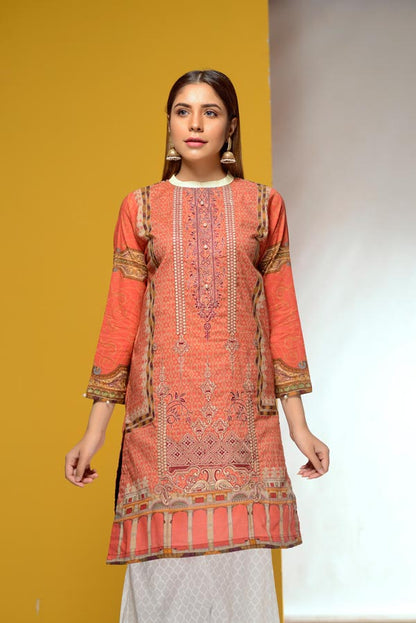 Adan's Libas - Citrine - Embroidered Lawn Stitch Shirt