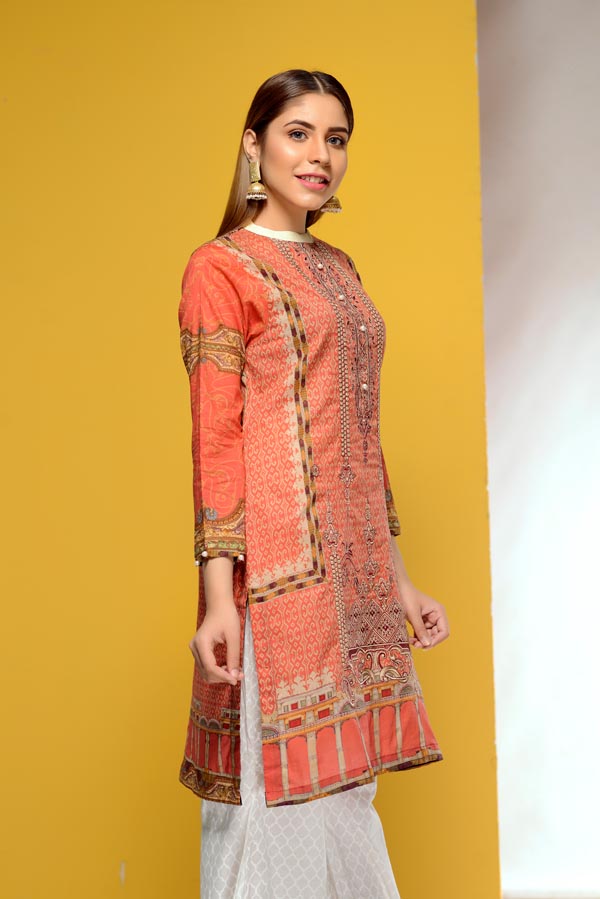 Adan's Libas - Citrine - Embroidered Lawn Stitch Shirt