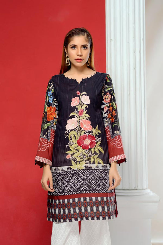 Adan's Libas - Crystal Quartz - Embroidered Lawn Stitch Shirt