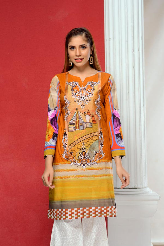 Adan's Libas - Cubic Zirconia - Embroidered Lawn Stitch Shirt
