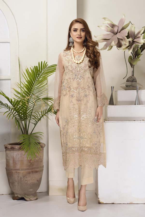 Adan's Libas - Cashmere - Hand Embellished Embroidered Organza 2 Piece
