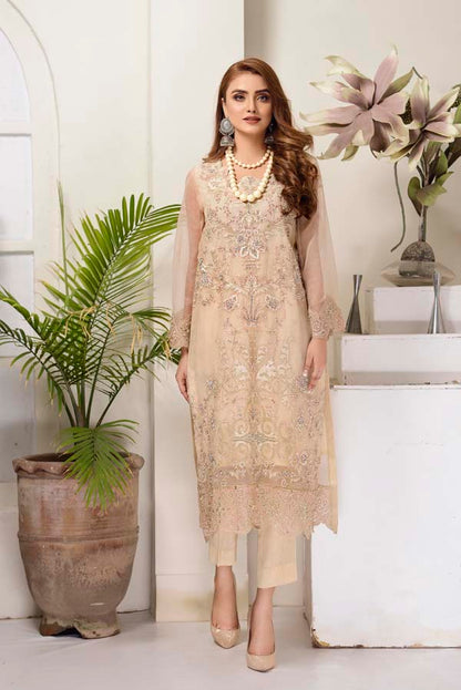 Adan's Libas - Cashmere - Hand Embellished Embroidered Organza 2 Piece