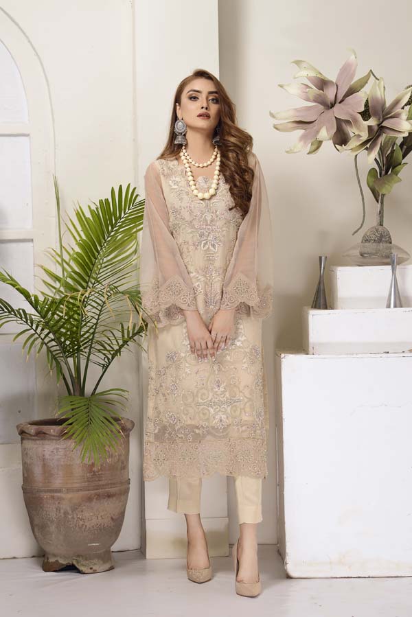 Adan's Libas - Cashmere - Hand Embellished Embroidered Organza 2 Piece