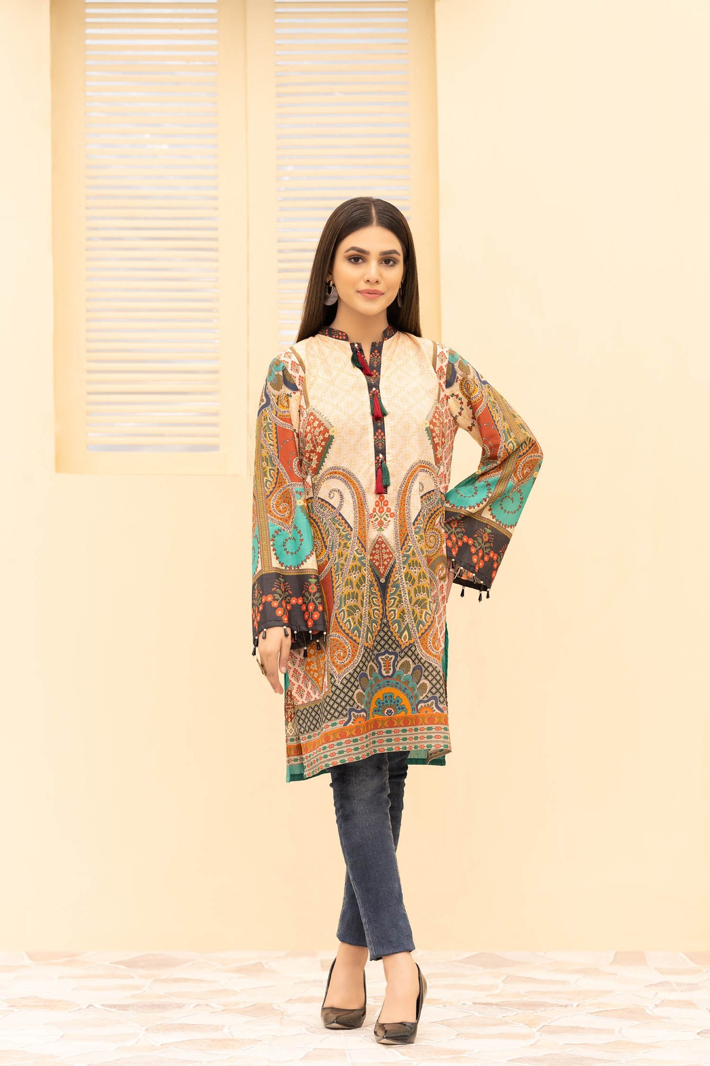 Adan's Libas - Esen - Digital Printed Stitched Lawn Kurti