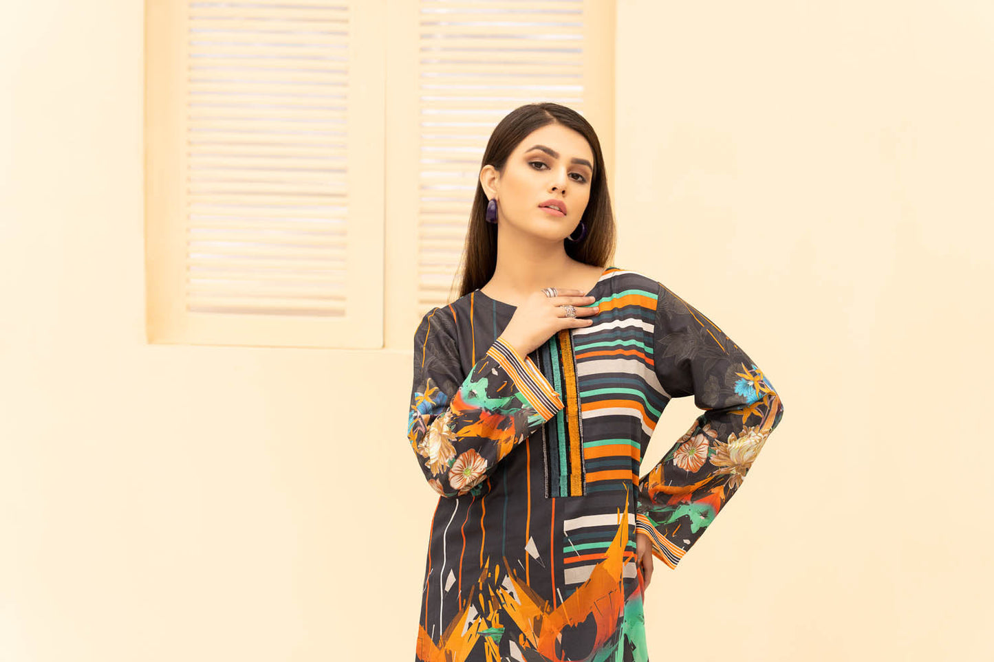 Adan's Libas - Cilka - Digital Printed Stitched Lawn Kurti