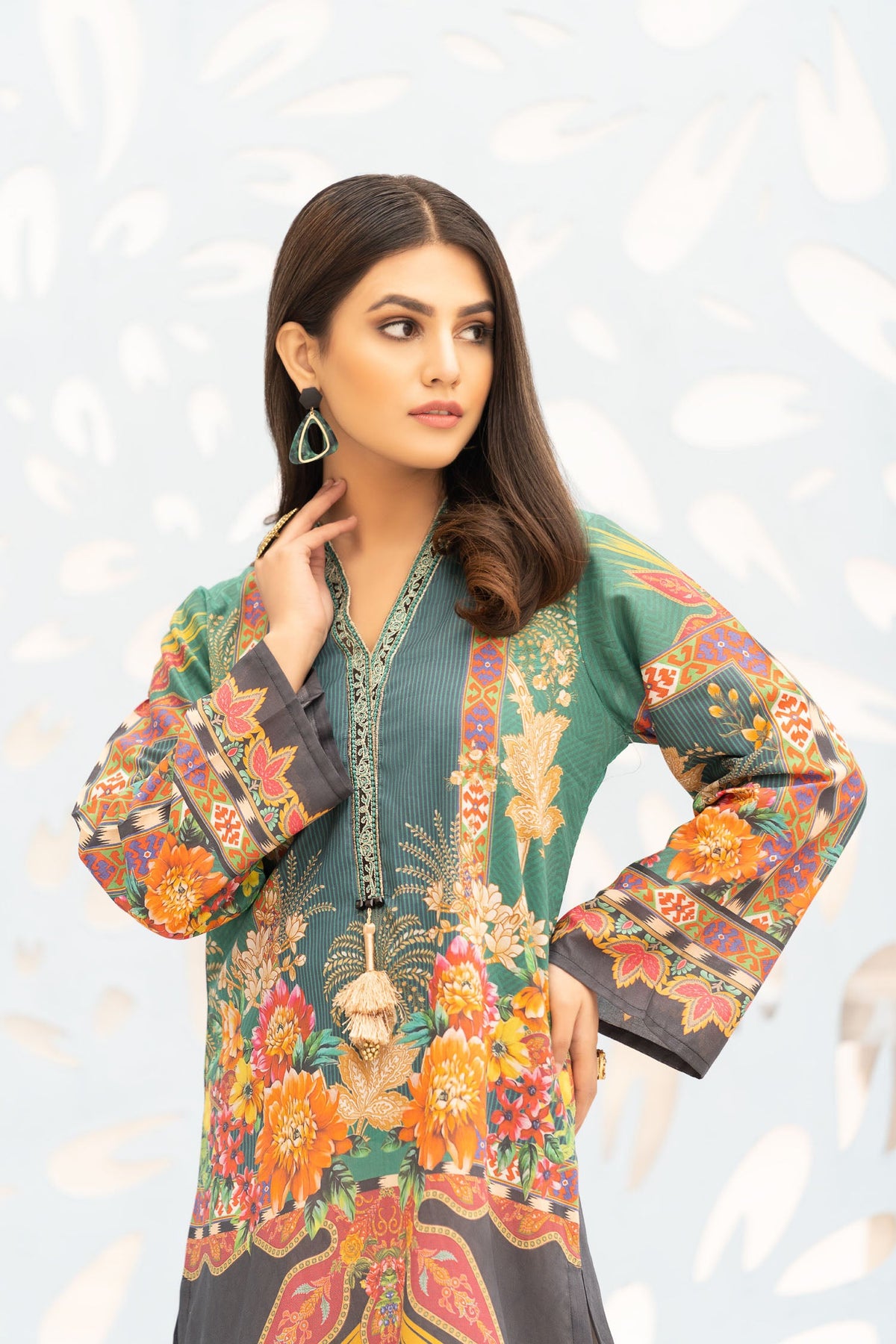 Adan's Libas - Cathin - Digital Printed Stitched Lawn Kurti