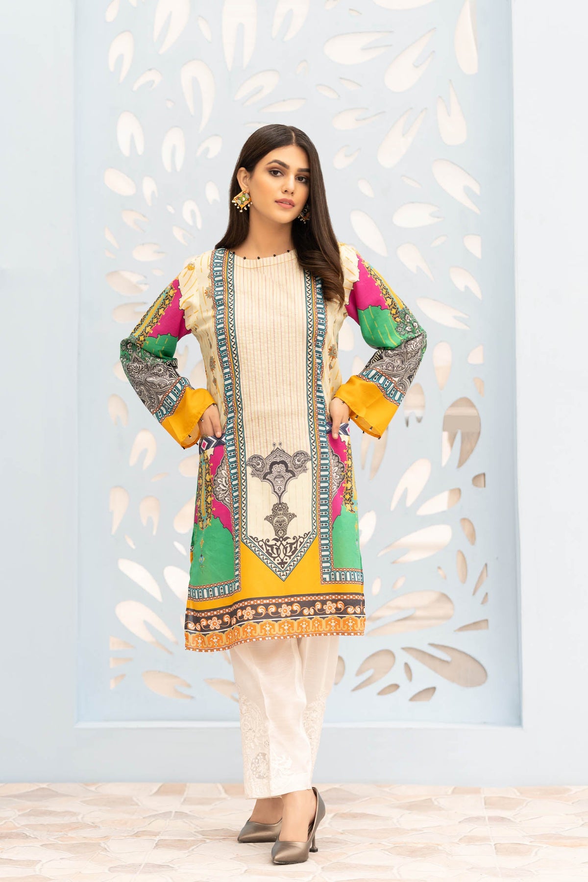 Adan's Libas - Coven - Digital Printed Stitched Lawn Kurti