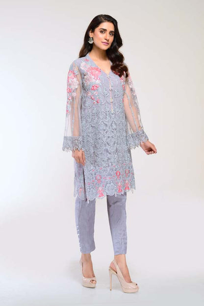 Adan's Libas - CHARM PEARL – EMBROIDERED NET 2 PIECE (UNSTITCH)