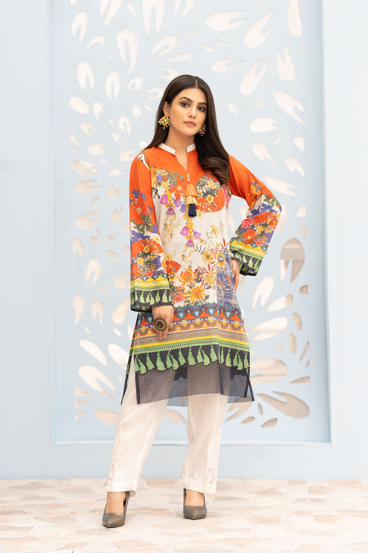 Adan's Libas - Darkil - Digital Printed Stitched Lawn Kurti
