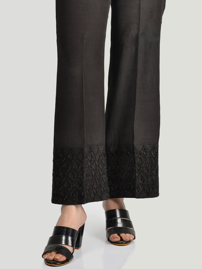 Embroidered Silk Pants