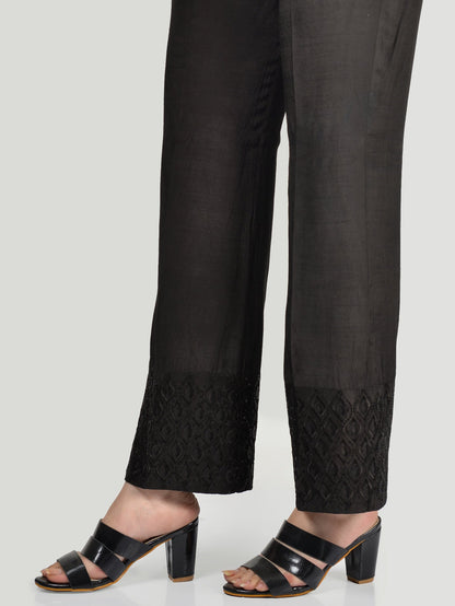 Embroidered Silk Pants