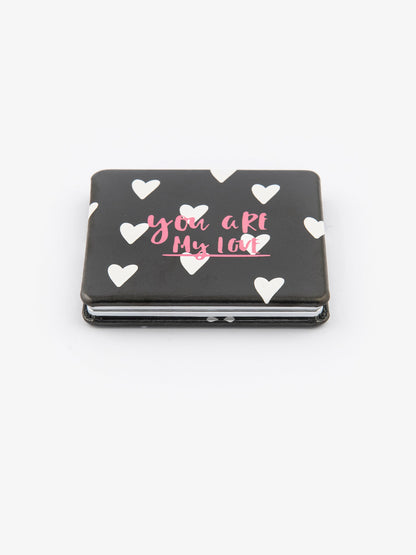 Heart Print Compact Mirror