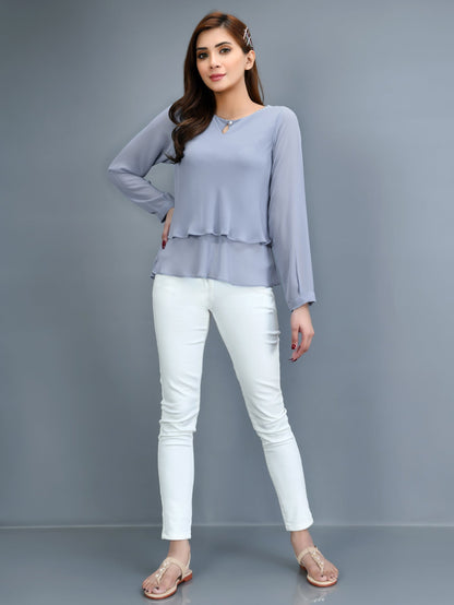 Limelight - Ruffled Chiffon Top