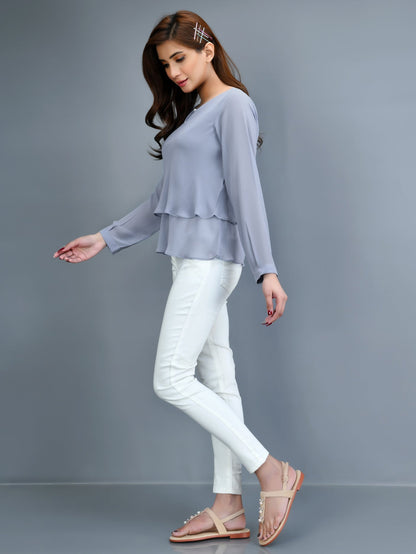 Limelight - Ruffled Chiffon Top