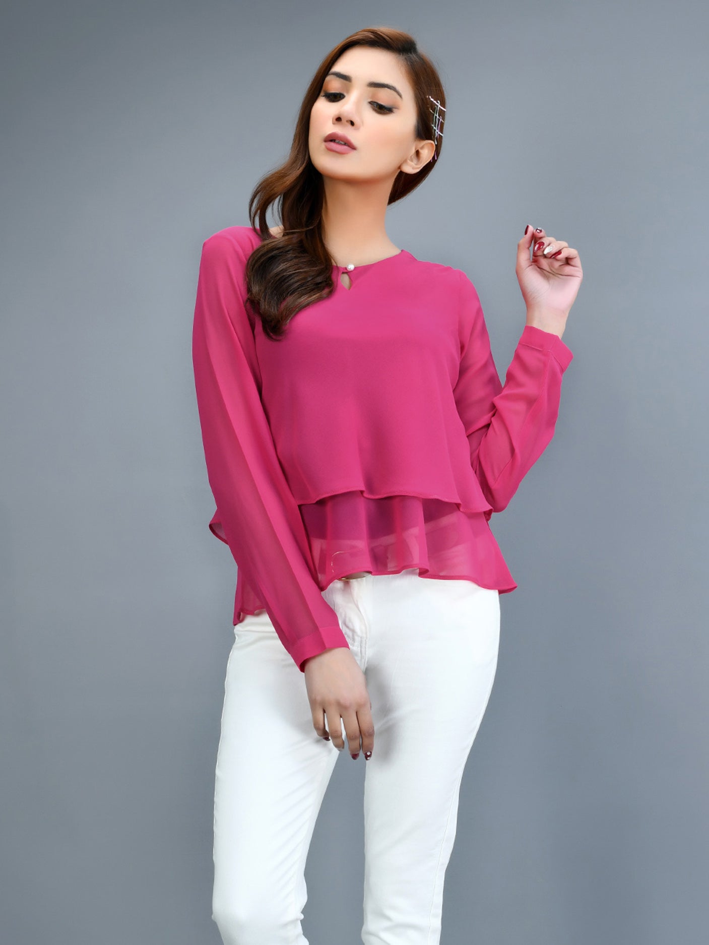 Limelight - Ruffled Chiffon Top