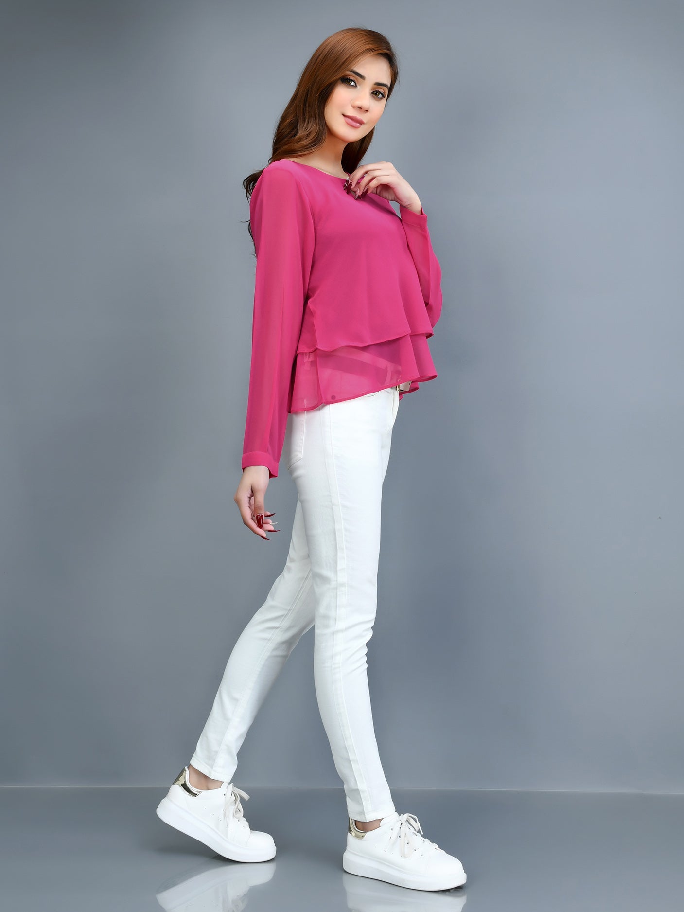 Limelight - Ruffled Chiffon Top