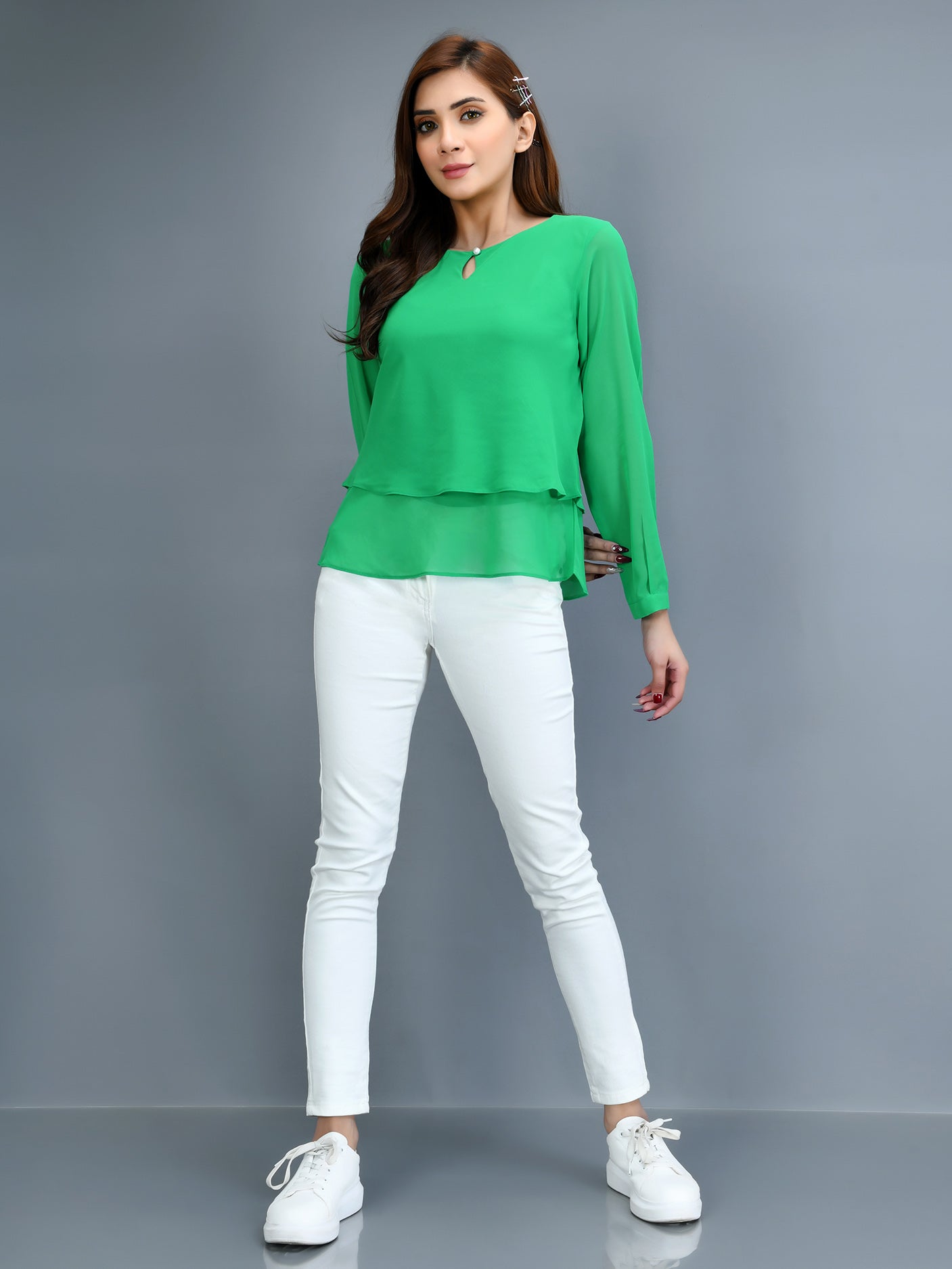 Limelight - Ruffled Chiffon Top